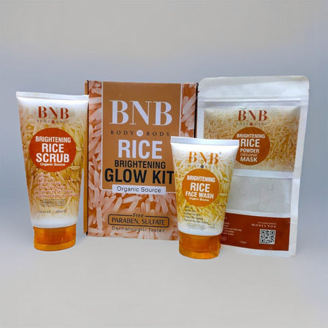 B N B Rice facial kit 3 in 1 brightening Glow kit scrub face wash + mask
