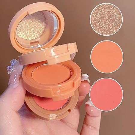 Mocallure 3 In 1 Mini Portable Makeup Palette Highlighter and Blush