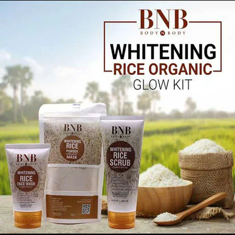 B N B Rice facial kit 3 in 1 brightening Glow kit scrub face wash + mask