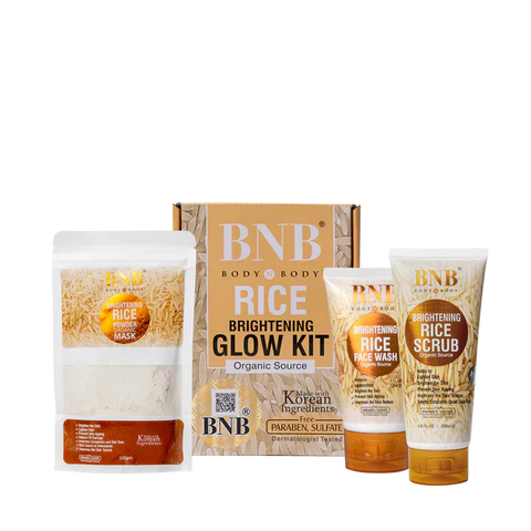 B N B Rice facial kit 3 in 1 brightening Glow kit scrub face wash + mask
