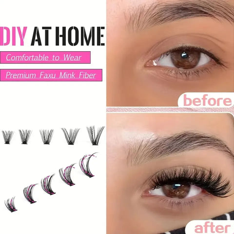 Individual Lashes 8-16mm 200pcs Cluster Lashes Natural Look Mixed Tray DIY Eyelash Extension Volume Lash Clusters Eyelashes Long