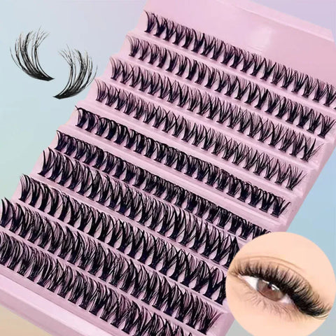 Individual Lashes 8-16mm 200pcs Cluster Lashes Natural Look Mixed Tray DIY Eyelash Extension Volume Lash Clusters Eyelashes Long