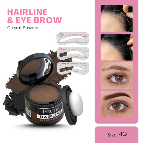 Peony 2in1 Hairline Cream Powder with 3 Extra Eyebrow Stencils